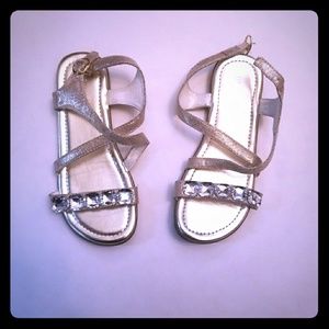 Girls size 1 Childrens place sandals gold